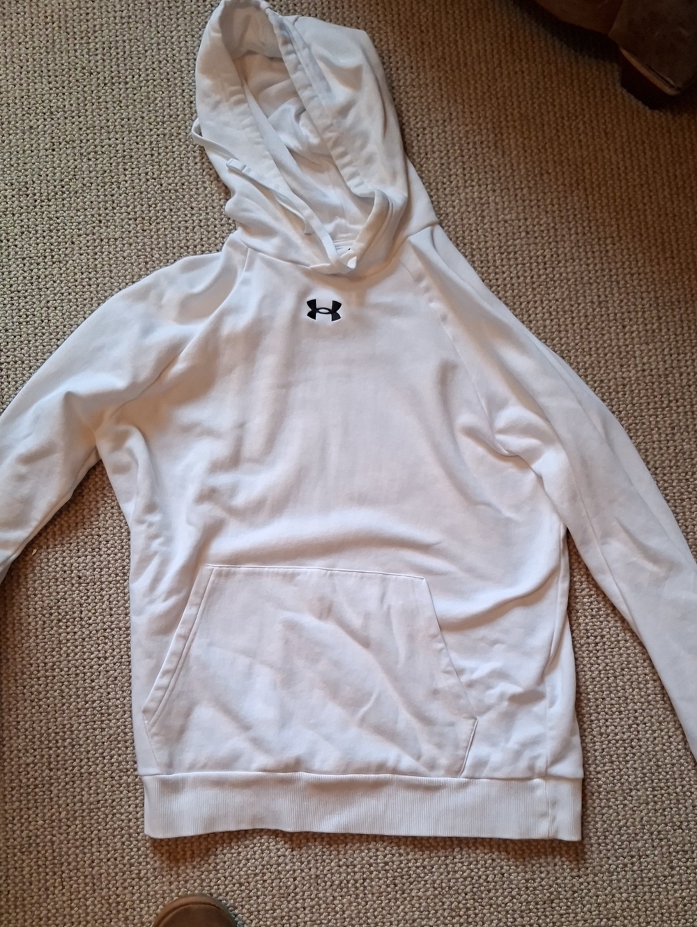 Under Armour Men’s White Zip-Up Hoodie with Logo